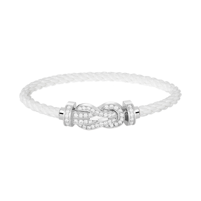 [Am jewelry]CHANCE LARGE 8 FIGURE BUCKLE FULL DIAMOND BRACELET SILVER