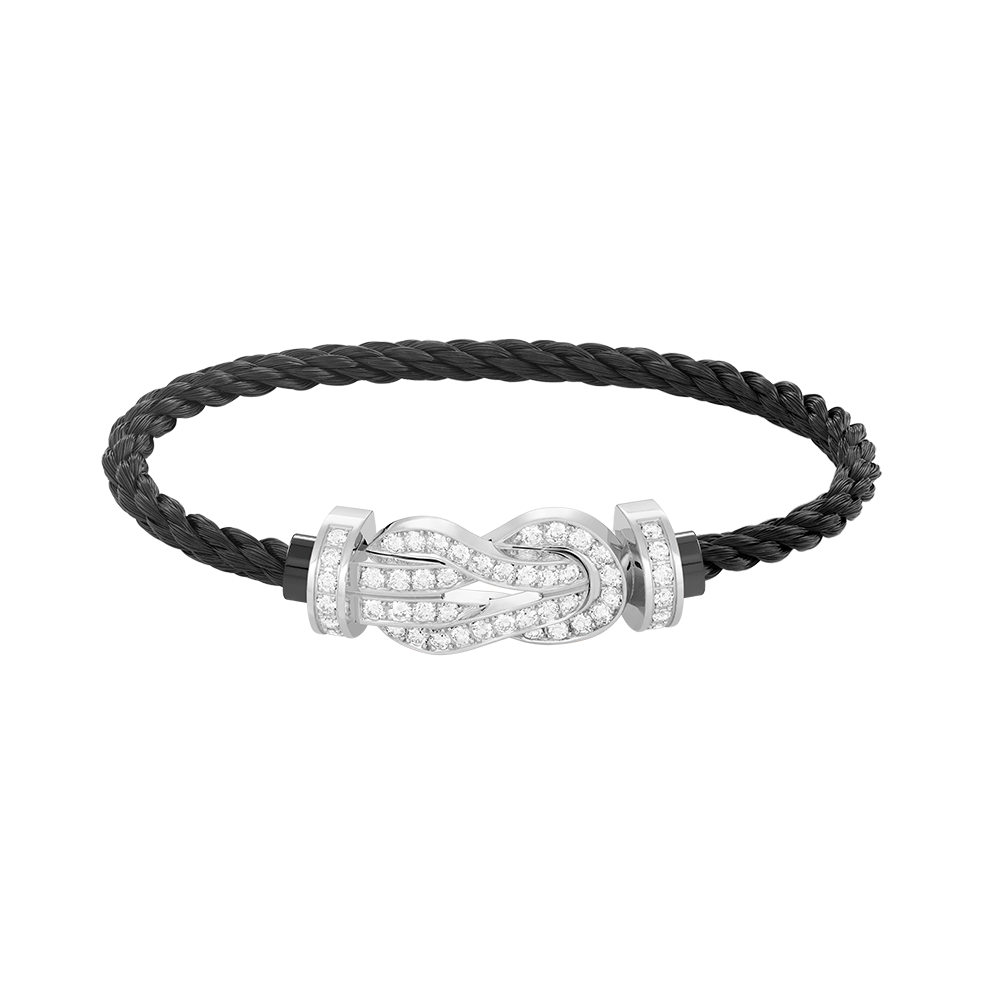 [Am jewelry]CHANCE LARGE 8 FIGURE BUCKLE FULL DIAMOND BRACELET SILVER