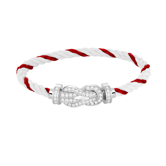[Am jewelry]CHANCE LARGE 8 FIGURE BUCKLE FULL DIAMOND BRACELET SILVER