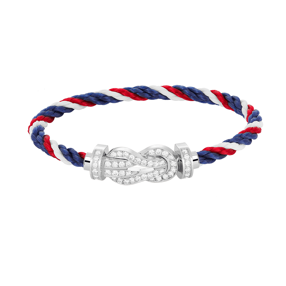 [Am jewelry]CHANCE LARGE 8 FIGURE BUCKLE FULL DIAMOND BRACELET SILVER