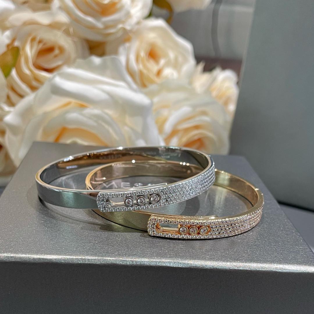 [Am Jewelry]Move Noa Rose Gold Pavé Diamond Bangle Bracelet