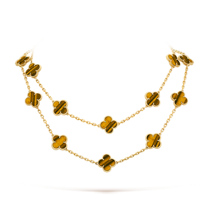 [Am jewelry]CLOVER 20 MOTIFS TIGER EYE ROSE GOLD