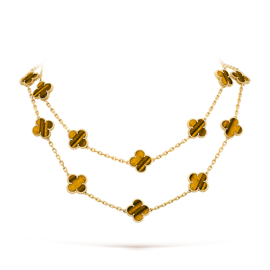 [Am jewelry]CLOVER 20 MOTIFS TIGER EYE ROSE GOLD
