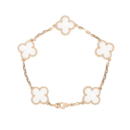 [Am jewelry]CLOVER 5 MOTIF ROCK CRYSTAL BRACELET