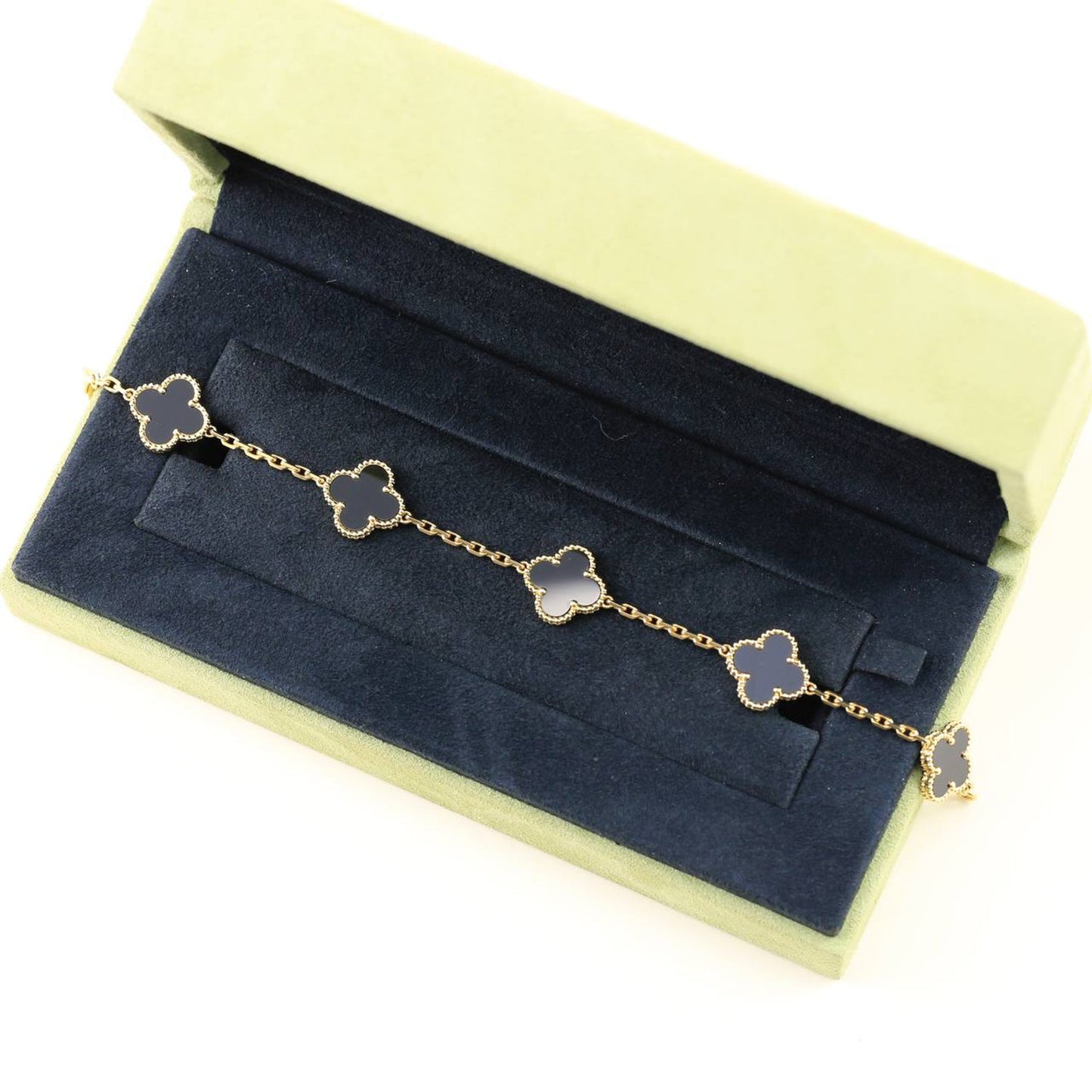 [Am jewelry] CLOVER 5 MOTIF ONYXS BRACELET COLLECTION