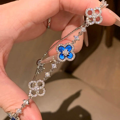 [Am jewelry]CLOVER 5 MOTIF PINK BLUE RED WHITE BRACELET
