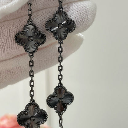 [Am jewelry]CLOVER 5 MOTIF BLACK BRACELET