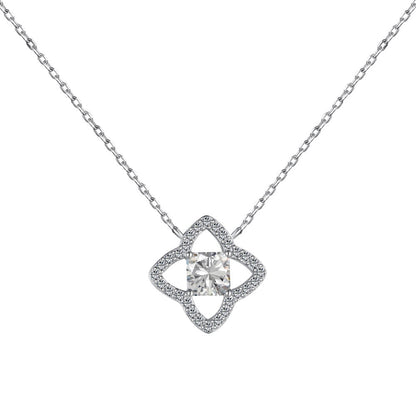 [Am jewelry]Exquisite Flower Shape Princess Cut Necklace
