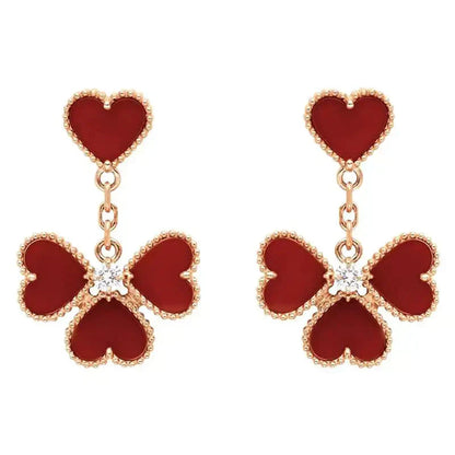 [Am jewelry]SWEET CLOVER CARNELIAN EARRINGS