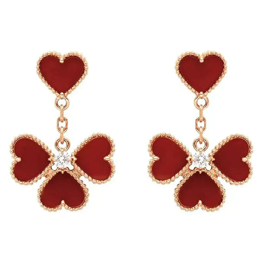[Am jewelry]SWEET CLOVER CARNELIAN EARRINGS