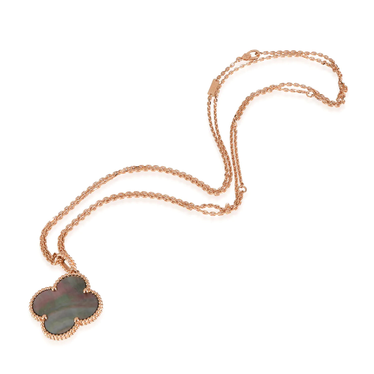 [Am jewelry]CLOVER 25MM GOLD DARK MOP BIG CLOVER NECKLACE