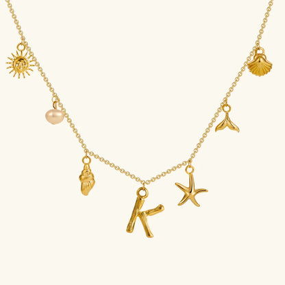 [AM Jewels]Avaria Ocean Initial Necklace