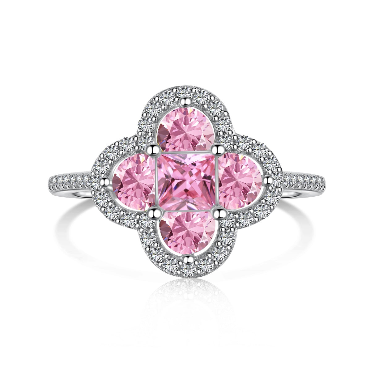 [Am jewelry]Luxurious Eternity Flower Shape Banquet Ring