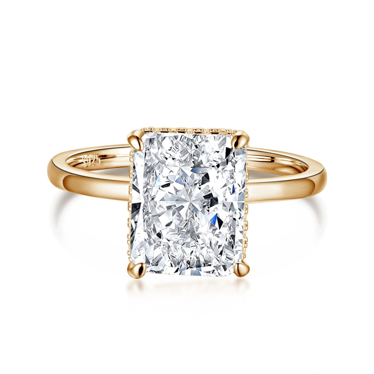 [Am jewelry]4.0 Carat Ornate Enchanting Radiand Cut Banquet Ring