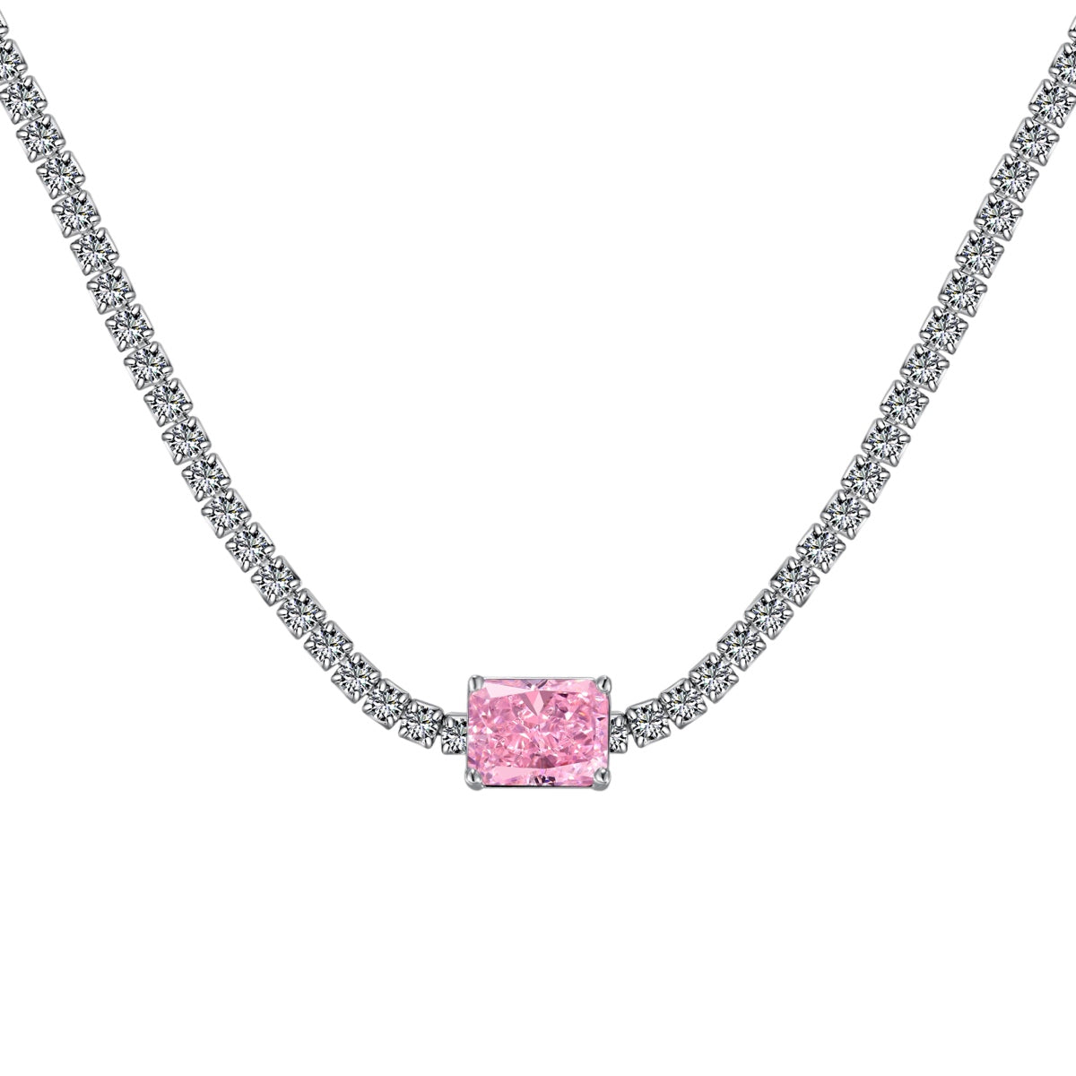 [Am jewelry]2.0 carat Ornate Emerald Cut Necklace