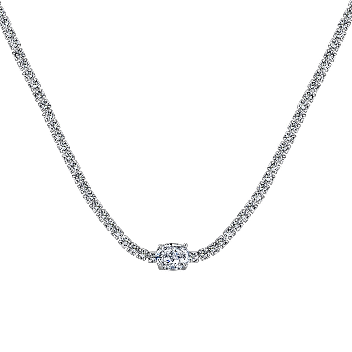 [Am jewelry]1.0 Carat Shining Oval Cut Necklace
