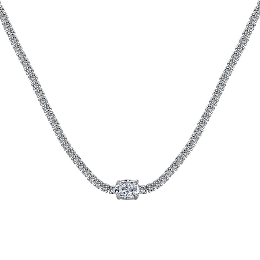[Am jewelry]1.0 Carat Shining Oval Cut Necklace