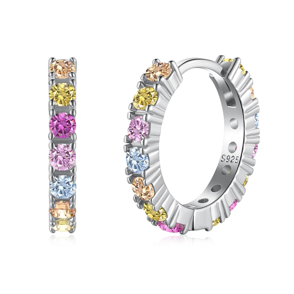 [Am jewelry]Radiant Colorful Round Cut Earrings