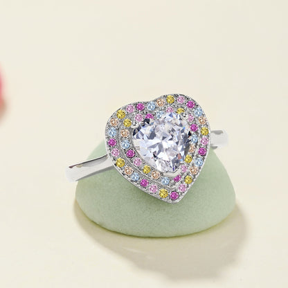 [Am jewelry]Delicate Ebullient Heart Shape Wedding Ring