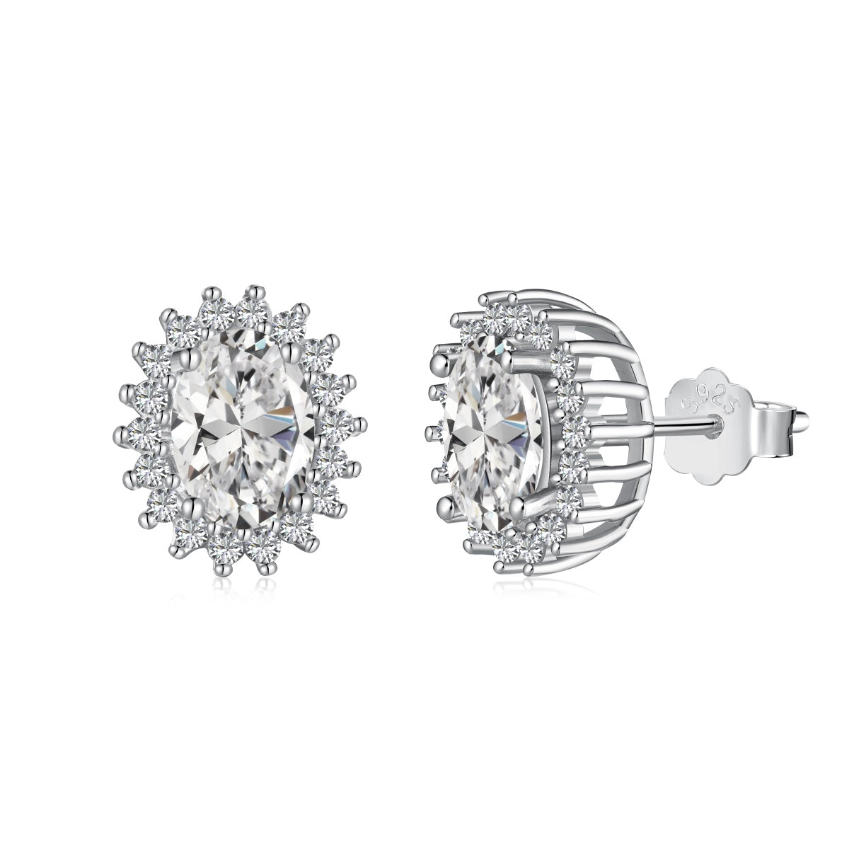 [Am jewelry]Delicate Radiant Oval Cut Daily Earrings