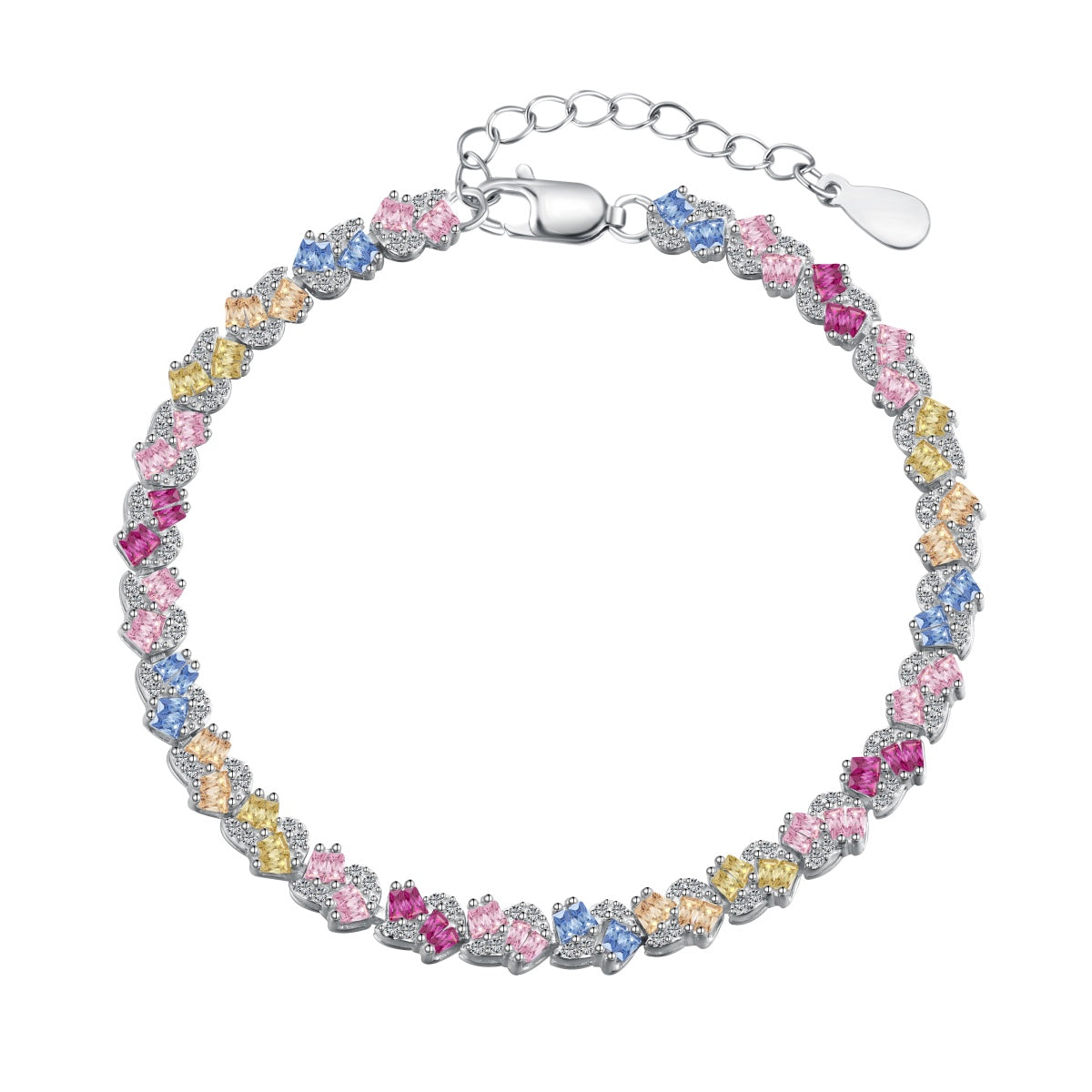 [Am jewelry]Ornate Colorful Flower Shape Party Bracelet