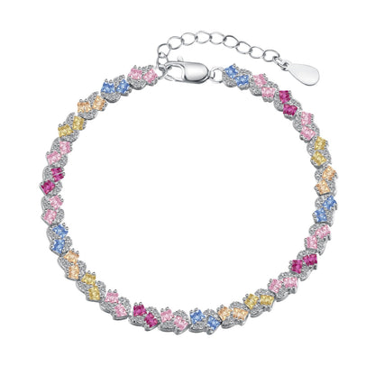 [Am jewelry]Ornate Colorful Flower Shape Party Bracelet