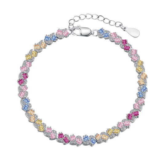 [Am jewelry]Ornate Colorful Flower Shape Party Bracelet