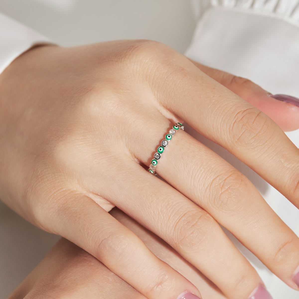 [Am jewelry]Sparkling Vibrant Round Shape Daily Ring