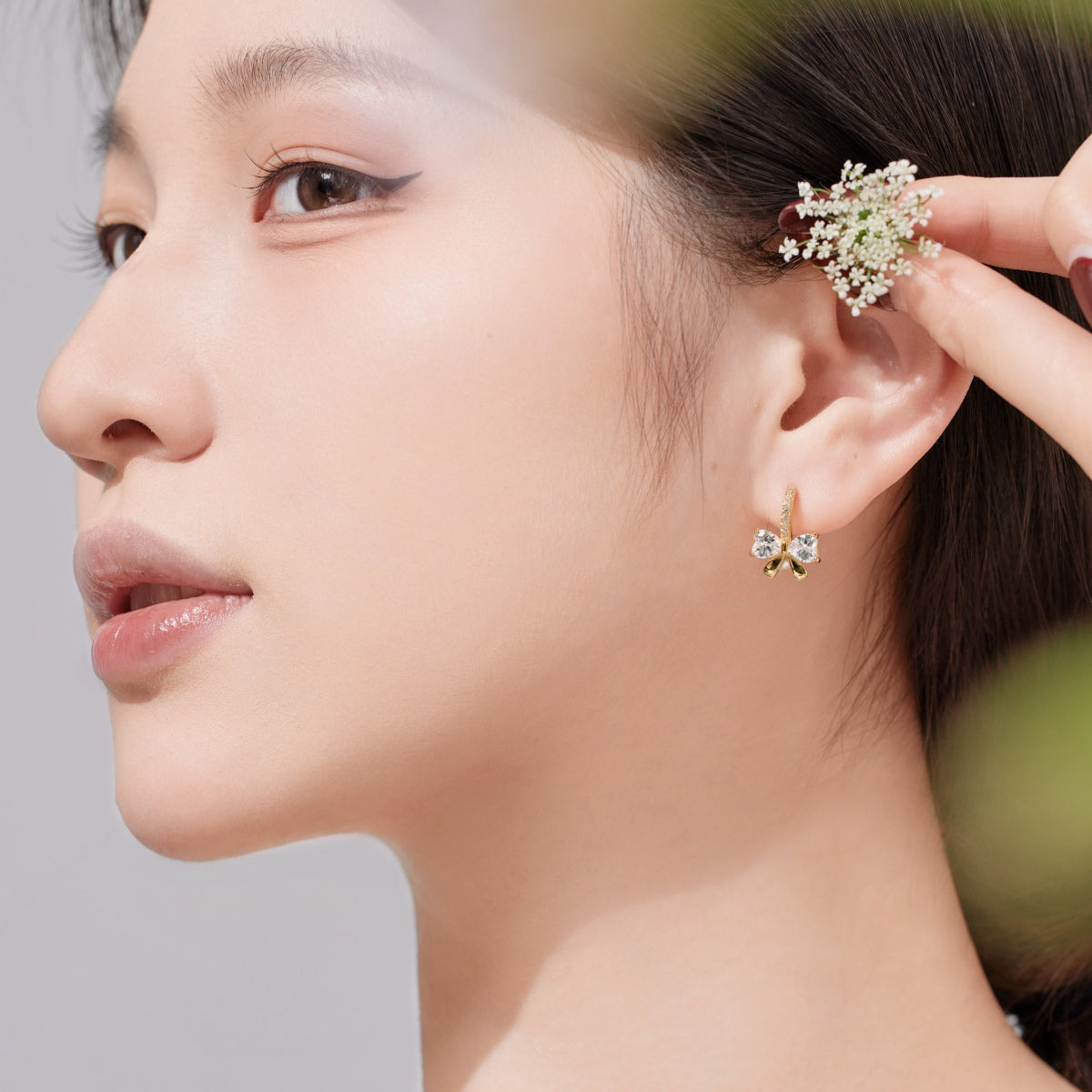 [Am jewelry]Exquisite Earrings With Heart-Shaped Bow Design