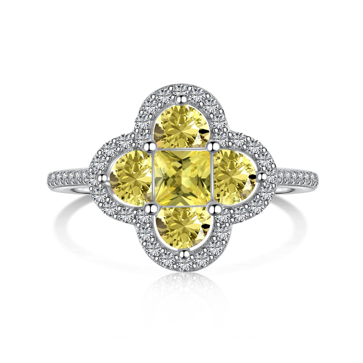 [Am jewelry]Luxurious Eternity Flower Shape Banquet Ring