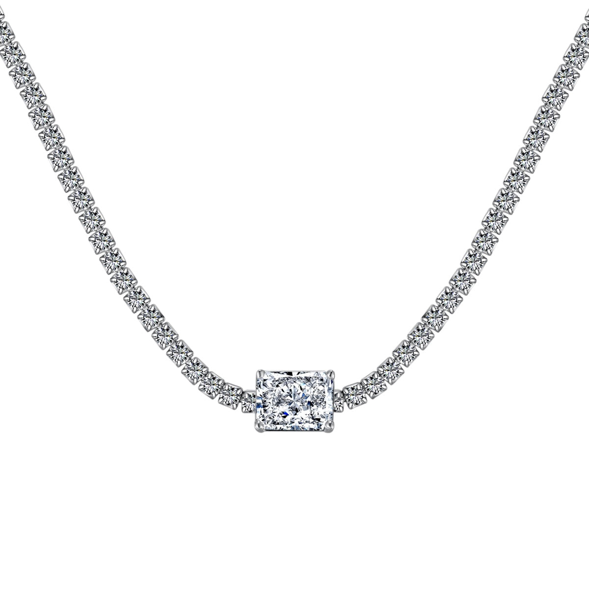 [Am jewelry]2.0 carat Ornate Emerald Cut Necklace