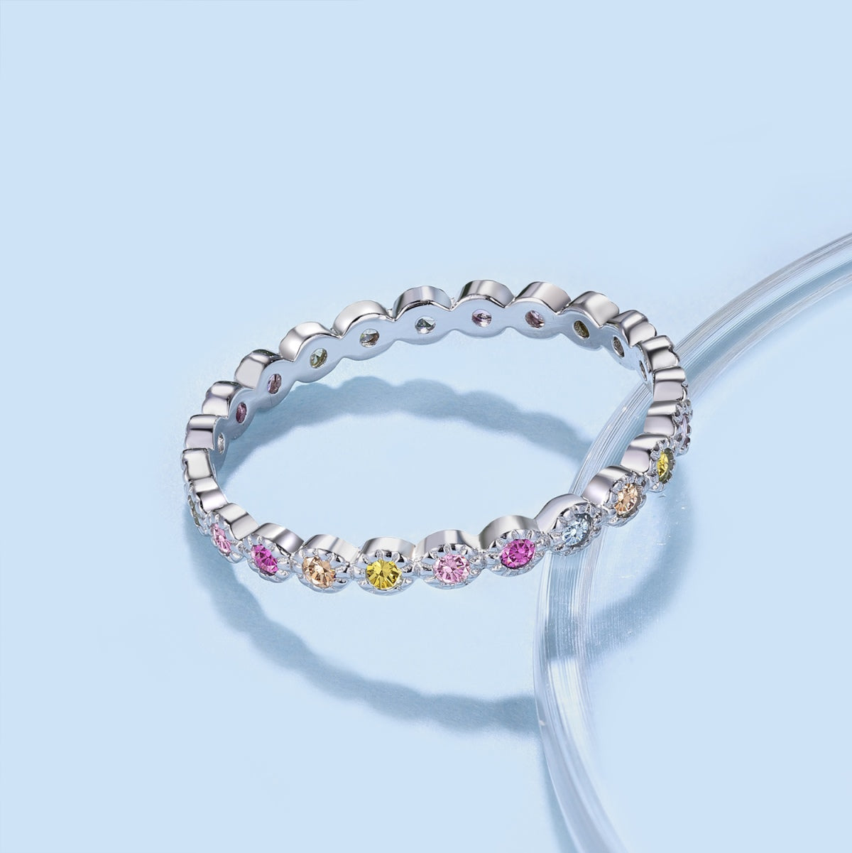 [Am jewelry]Radiant Sparkling Round Cut Daily Ring