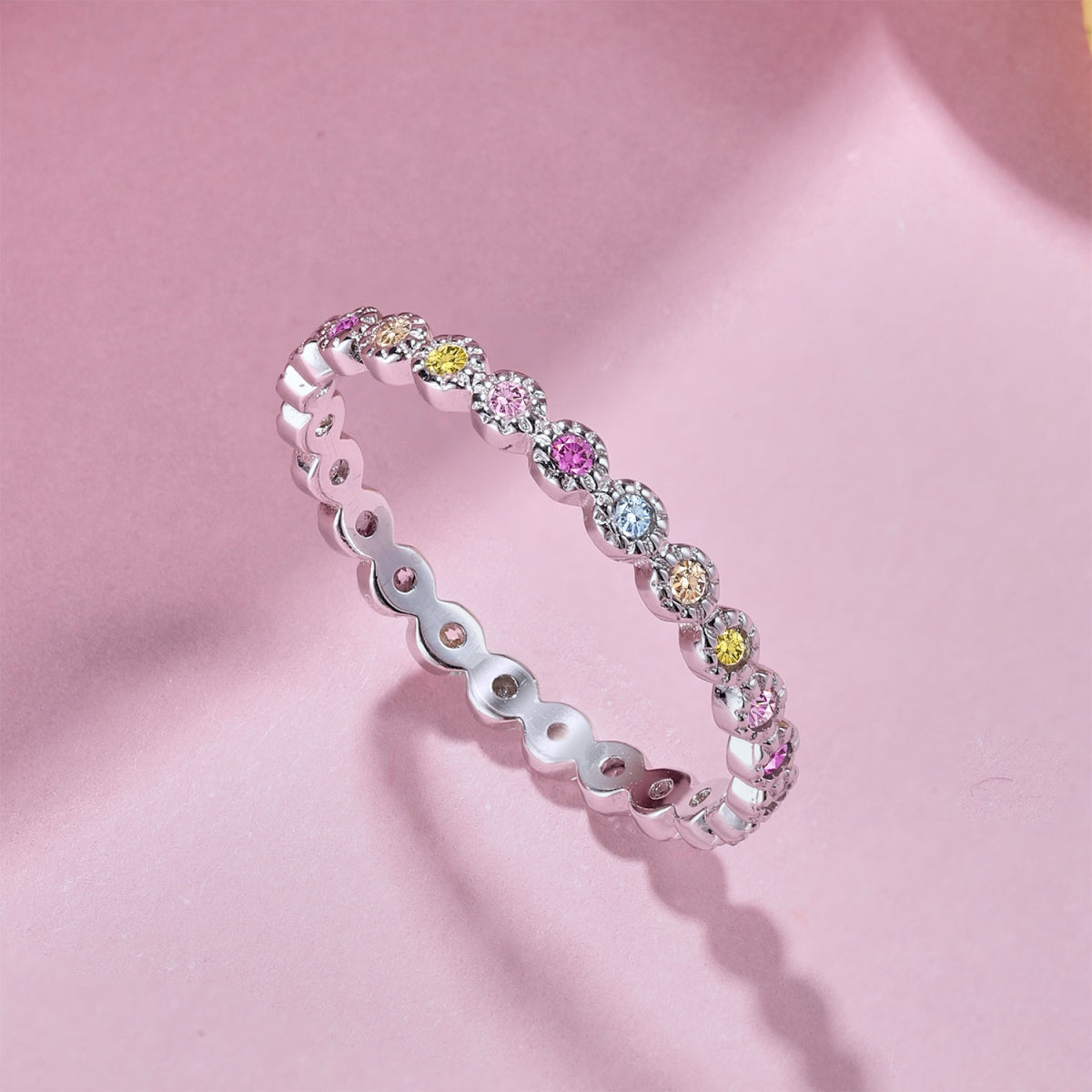 [Am jewelry]Radiant Sparkling Round Cut Daily Ring
