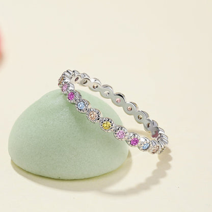 [Am jewelry]Radiant Sparkling Round Cut Daily Ring