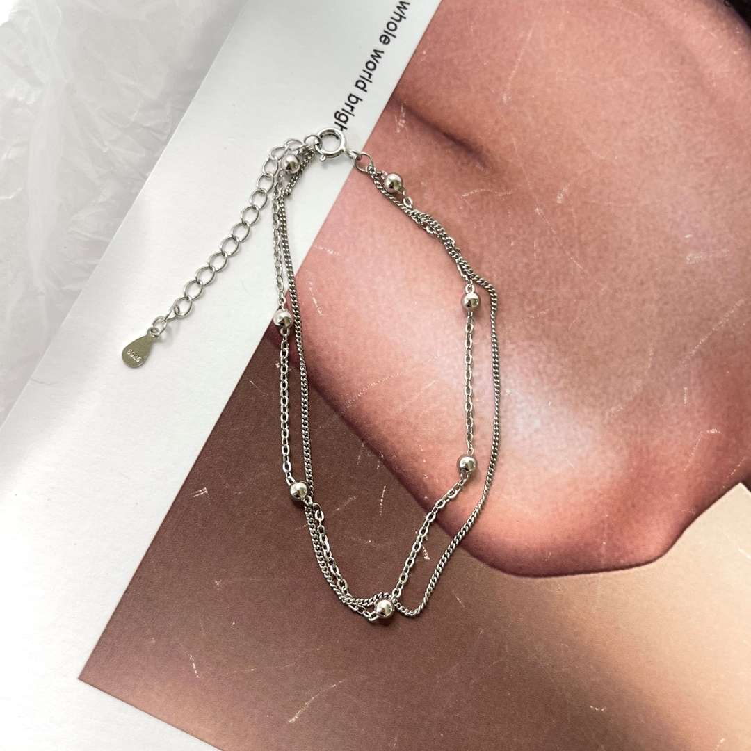 [Am jewelry]Delicate Bead Double Layer Bracelet
