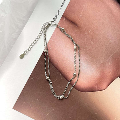 [Am jewelry]Delicate Bead Double Layer Bracelet