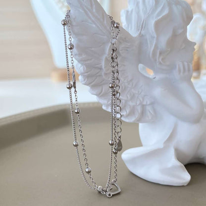 [Am jewelry]Dainty Double Layer Love Heart Bracelet