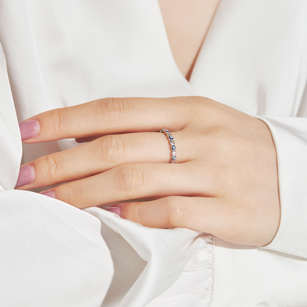 [Am jewelry]Sparkling Vibrant Round Shape Daily Ring