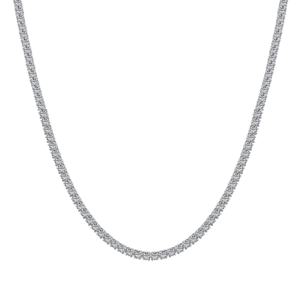 [Am jewelry]Delicate Round Shape Tennis Necklace
