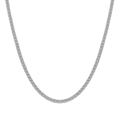 [Am jewelry]Delicate Round Shape Tennis Necklace