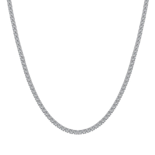 [Am jewelry]Delicate Round Shape Tennis Necklace