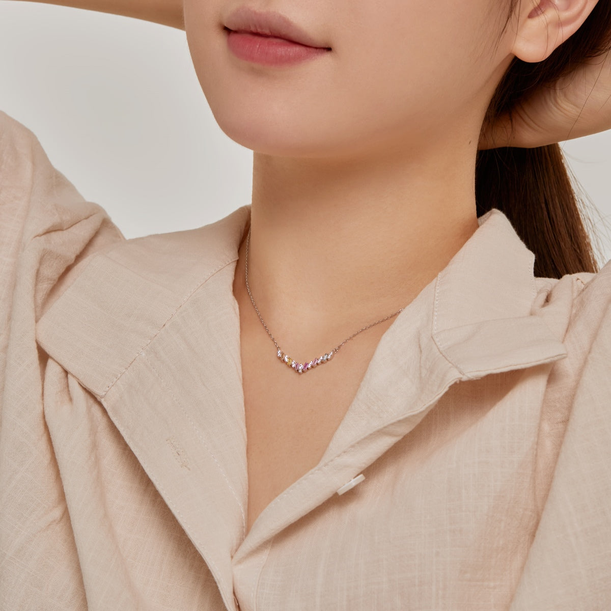 [Am jewelry]Dazzling Rainbow Necklace