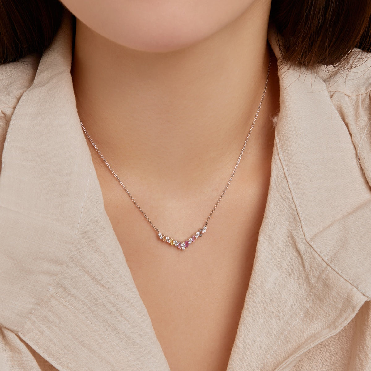 [Am jewelry]Dazzling Rainbow Necklace