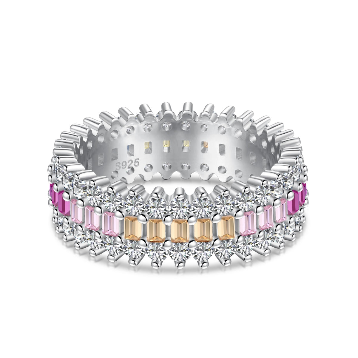 [Am jewelry]Ornate Colorful Radiant Cut Daily Ring