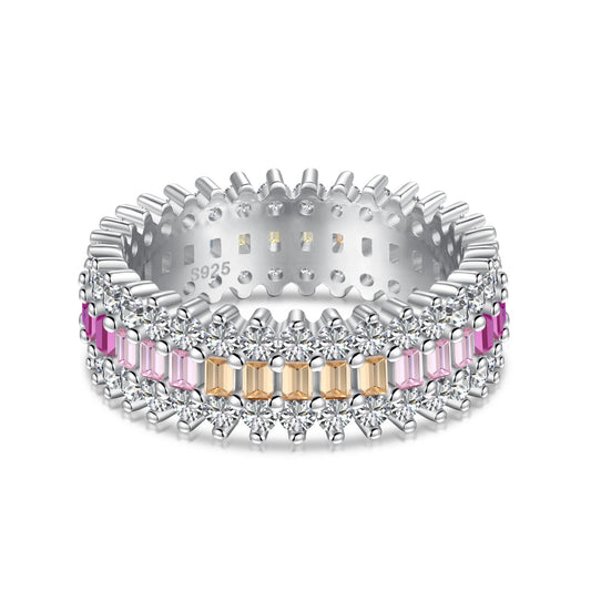 [Am jewelry]Ornate Colorful Radiant Cut Daily Ring