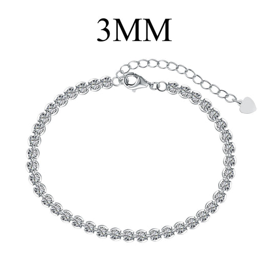 [Am jewelry]Ornate  Sparkling Round Cut Daily Bracelet