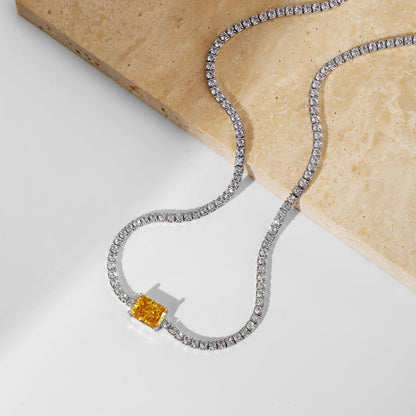 [Am jewelry]2.0 carat Ornate Emerald Cut Necklace