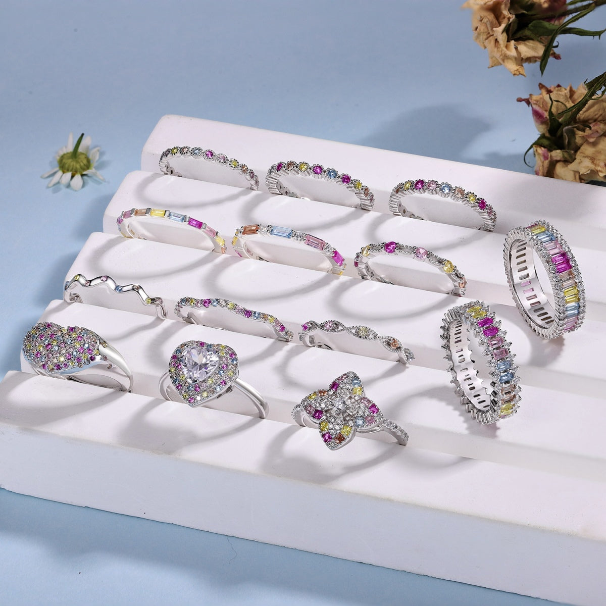 [Am jewelry]Unique Scintillating Round Cut Daily Ring