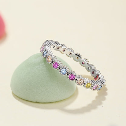[Am jewelry]Unique Scintillating Round Cut Daily Ring