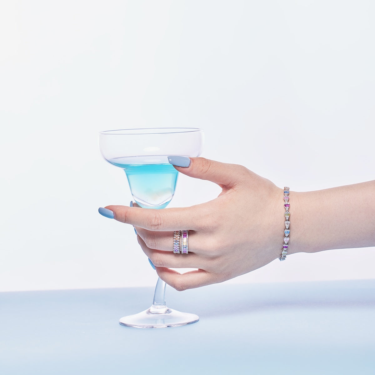 [Am jewelry]Dainty Kaleidoscopic Emerald Cut Daily Ring